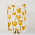 Simple Tulips Cotton Throw Blanket