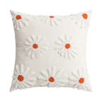 Light Beige Tufted Flower Cushion Cover