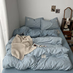 Light Blue Gingham Bedding Set