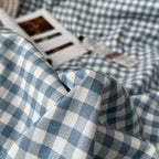 Light Blue Gingham Bedding Set