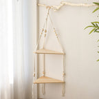 Macrame Hanging Corner Shelf