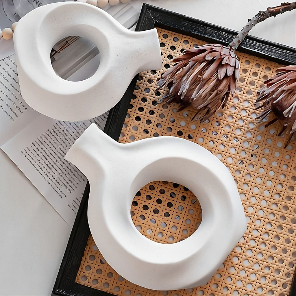 Modern Hollow Circle Ceramic Vase