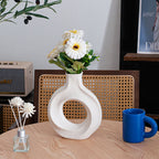 Modern Hollow Circle Ceramic Vase