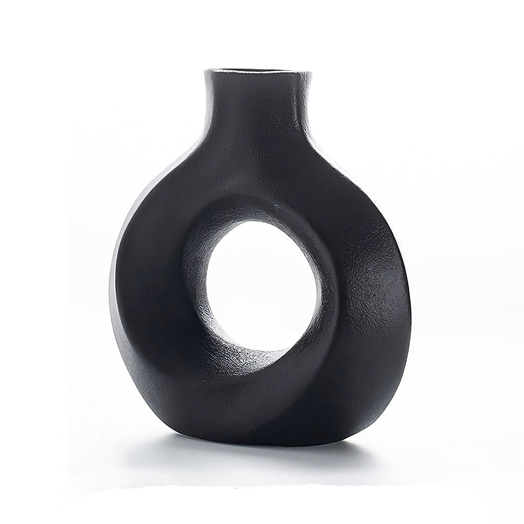 Modern Hollow Circle Ceramic Vase