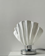 White Scallop Relief Table Lamp