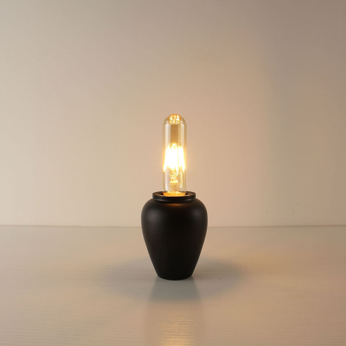 Wabi-Sabi & Zen Cordless Ceramic Edison Table Lamp for Bar & Bistro