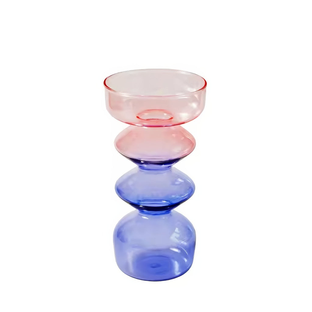 Multicolor Irregular Glass Candleholder