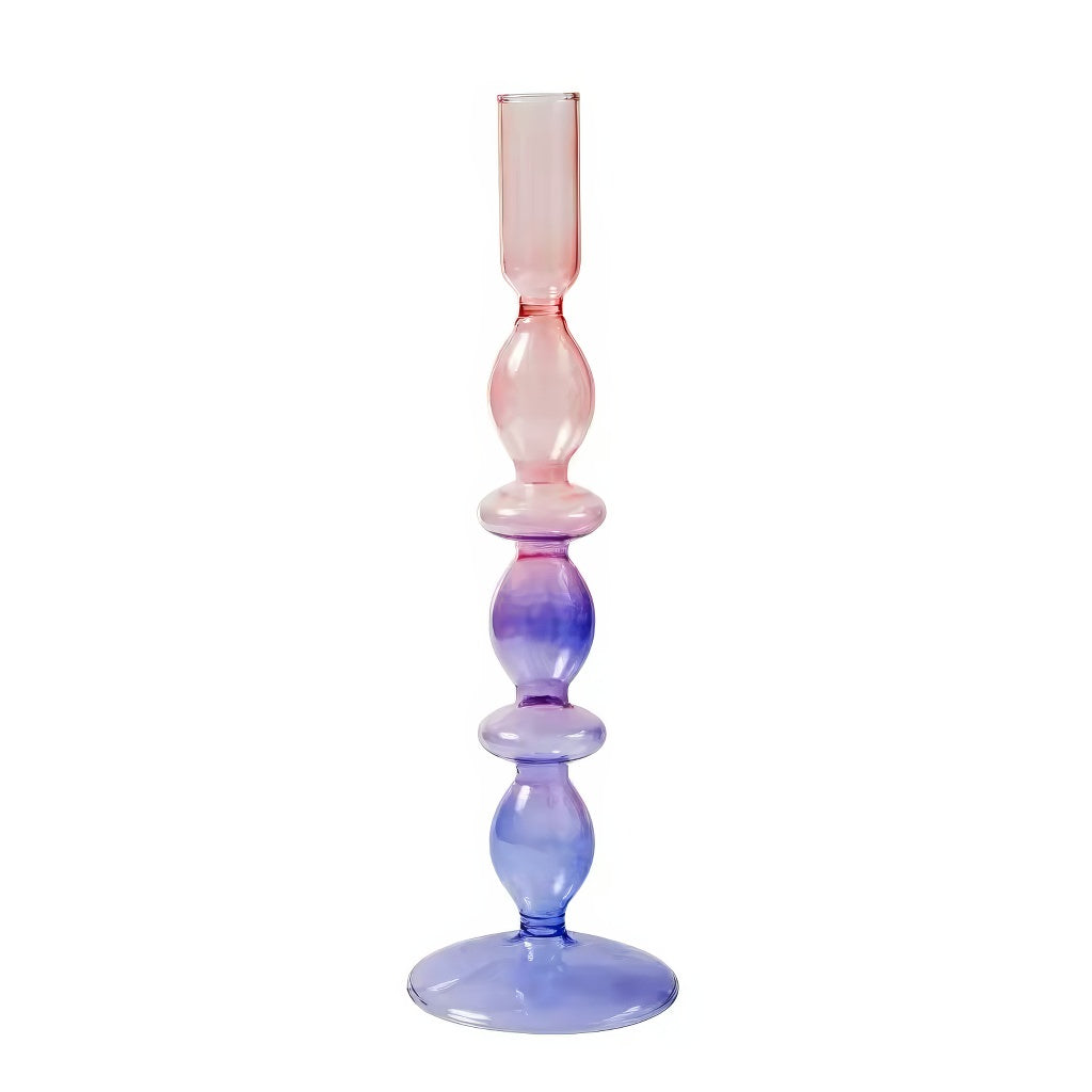 Multicolor Irregular Glass Candleholder