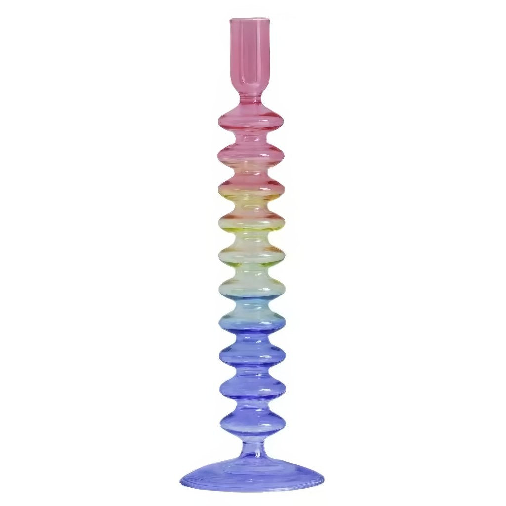 Multicolor Irregular Glass Candleholder