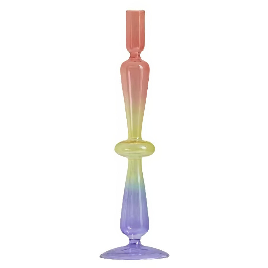 Multicolor Irregular Glass Candleholder