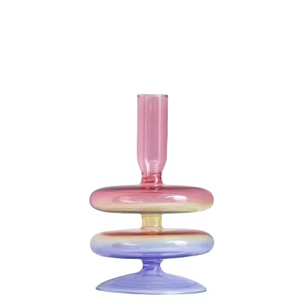 Multicolor Irregular Glass Candleholder