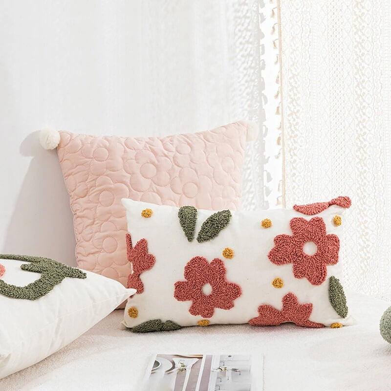 Tufted Pastel Tulip Cushion Cover