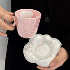 Pink Cloud Ceramic Coffee Cup Set