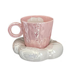 Pink Cloud Ceramic Coffee Cup Set