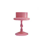 Pink Swirl Glass Candle Holder