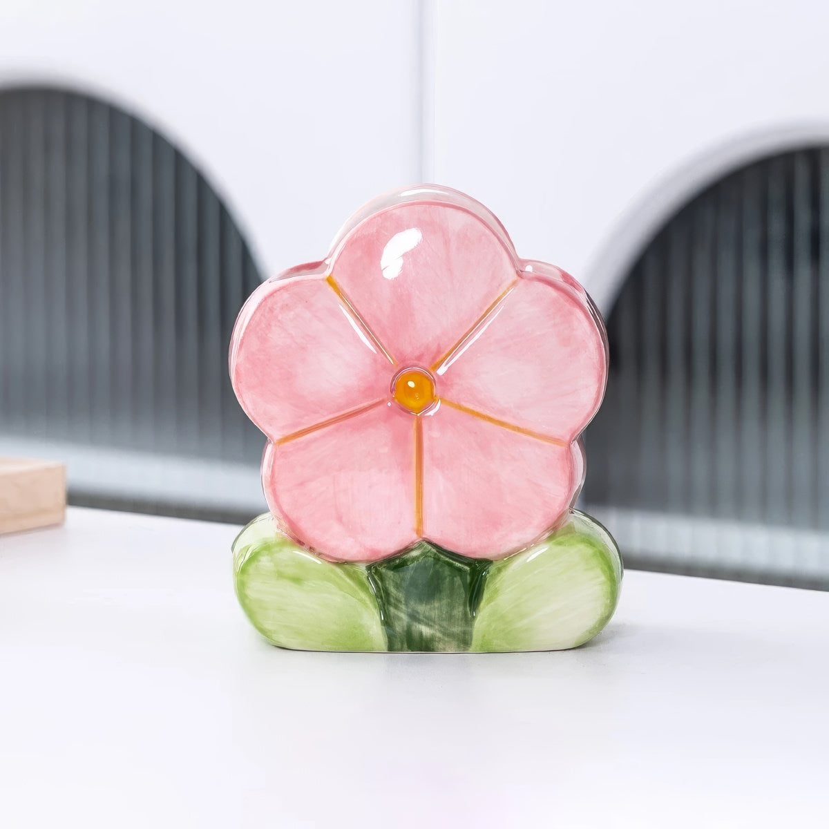 Pink Tulip Ceramic Pen Holder