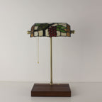 Cordless Tiffany-Style Banker Lamp with Grape Shade