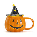 Pumpkin Witch Hat Ceramic Mug with Lid