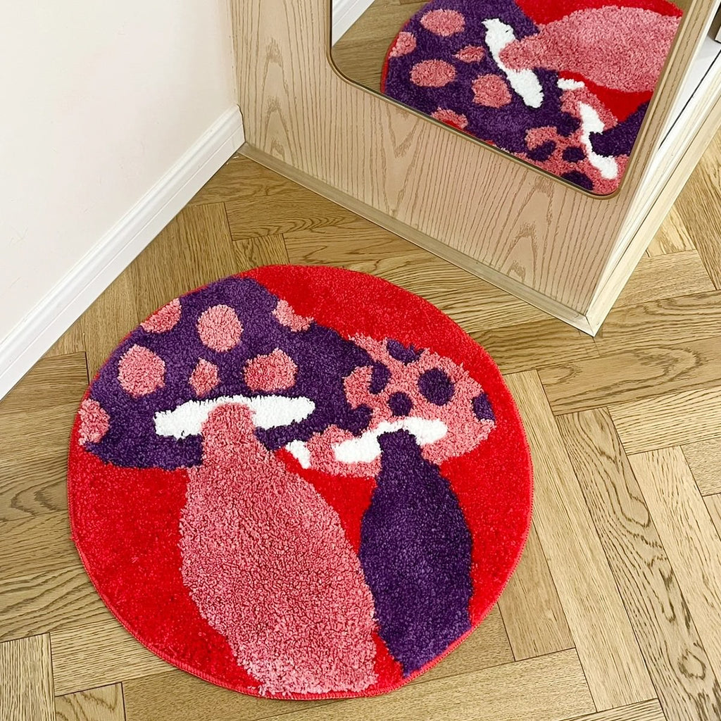 Indie Mushrooms Round Accent Rug