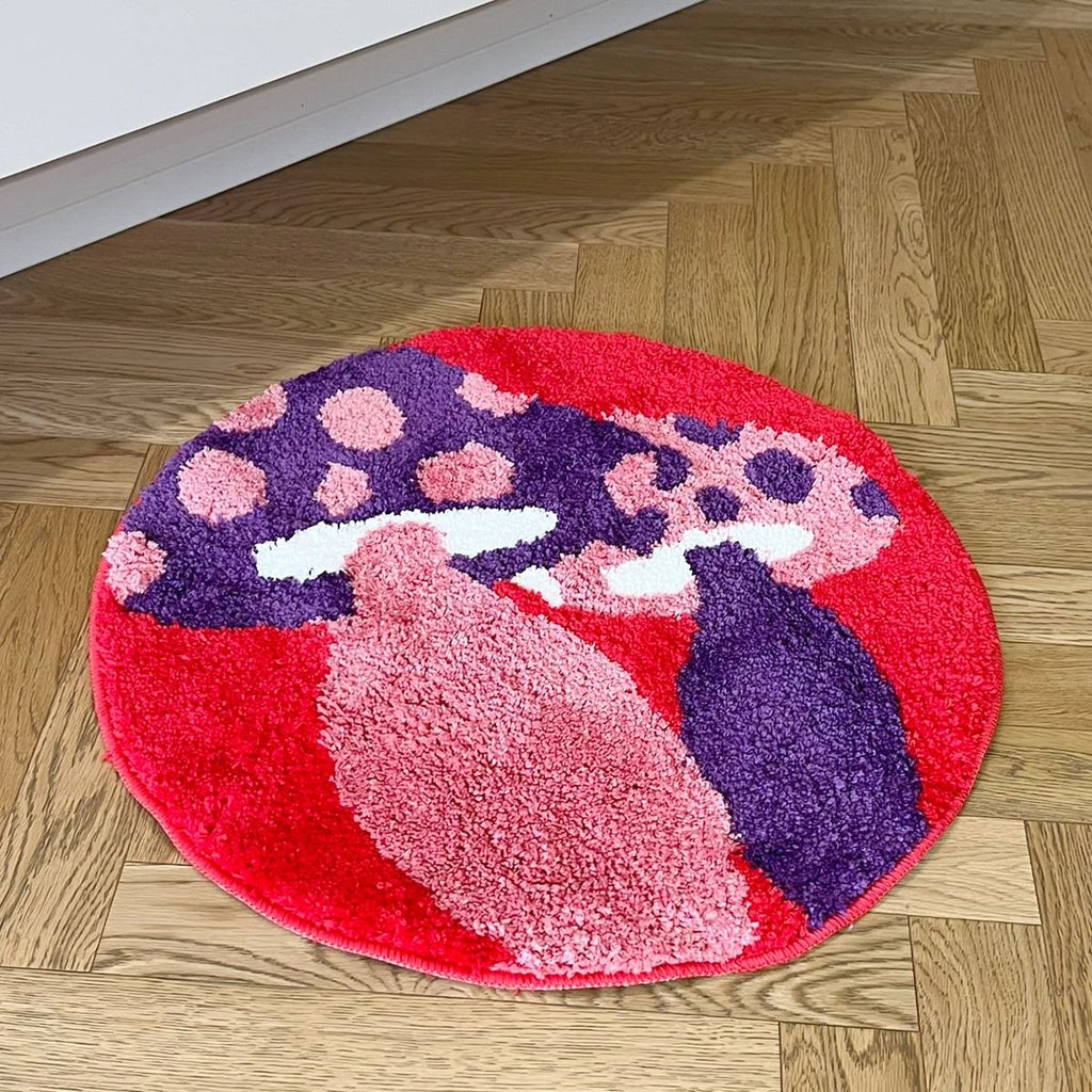 Indie Mushrooms Round Accent Rug
