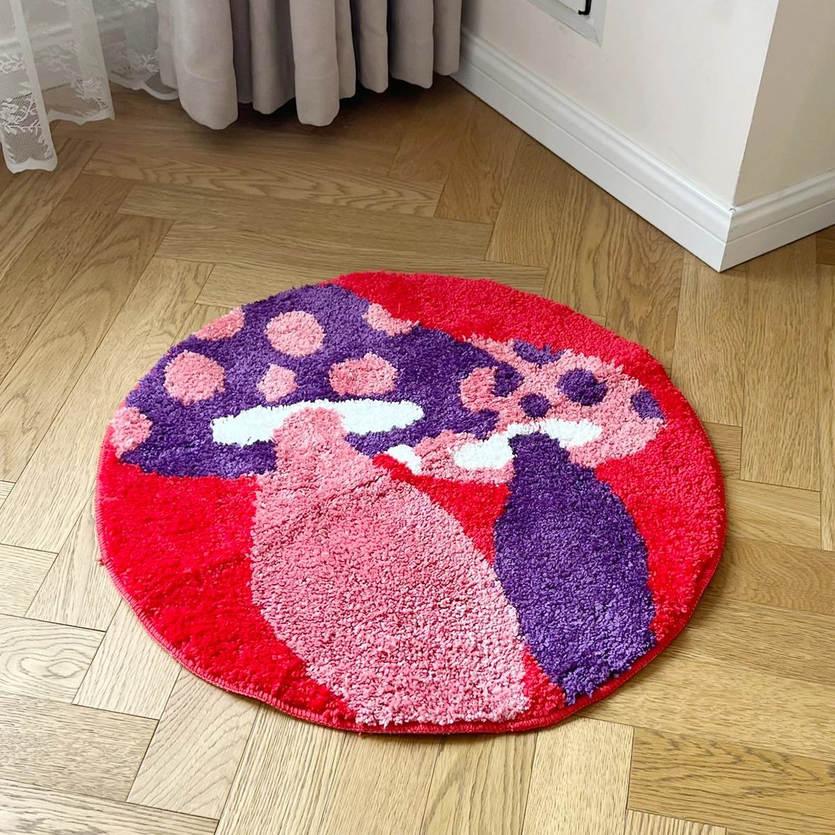 Indie Mushrooms Round Accent Rug