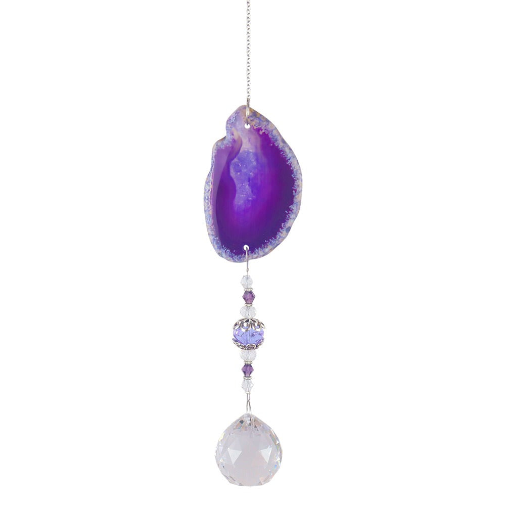 Raw Stone Cut Crystal Suncatcher