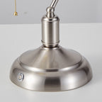 Cordless Banker Desk Lamp with White Glass Shade - Brushed Nickel