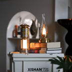 Cordless Brass Oil-Style LED Lantern