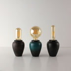 Wabi-Sabi & Zen Cordless Ceramic Edison Table Lamp for Bar & Bistro