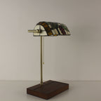 Cordless Tiffany-Style Banker Lamp with Grape Shade