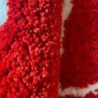 Red Hearts Dice Aesthetic Tufted Accent Rug