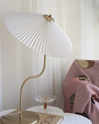 Pleated Brass Table Lamp