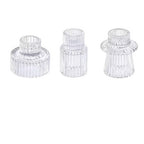 Ribbed Glass Mini Desk Candle Holders Set