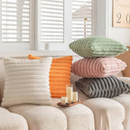 Ribbed Velvet Fluffy Throw Pillow Cover