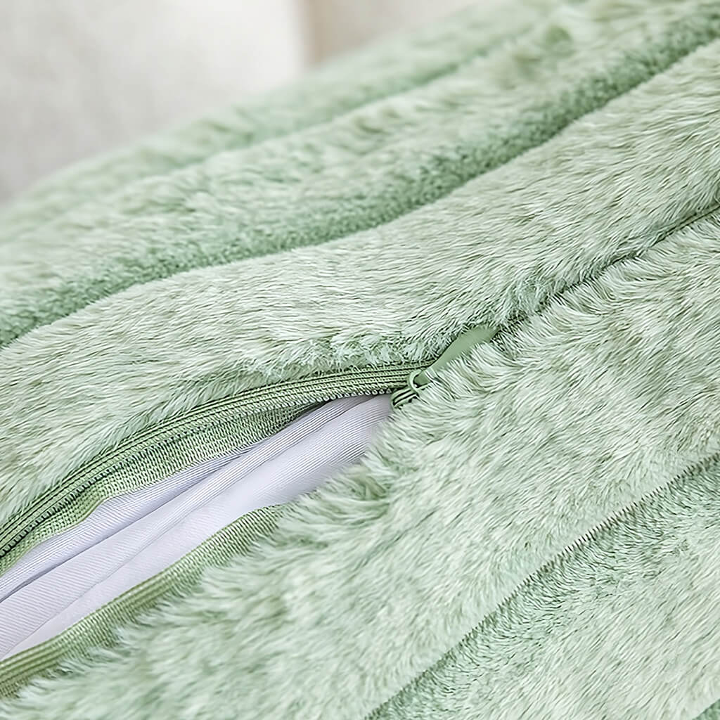 Ribbed Velvet Fluffy Throw Pillow Cover