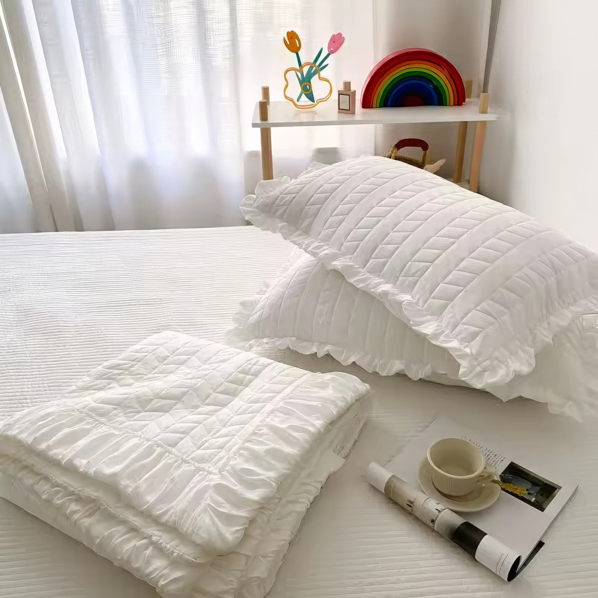 Kawaii Ruffle Summer Quilt Set