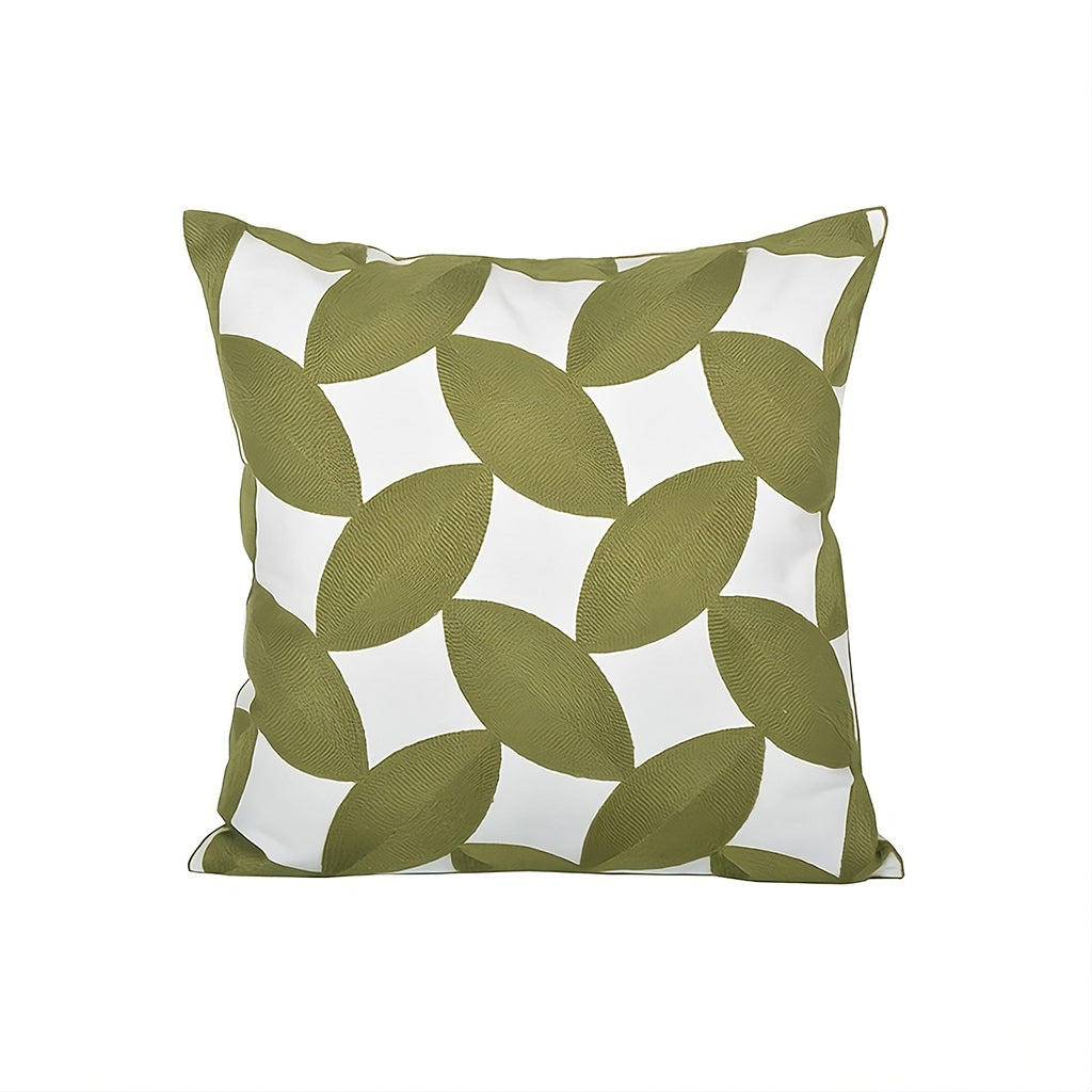 Sage Green Embroidery Throw Pillow Cover