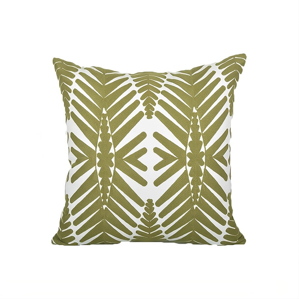 Sage Green Embroidery Throw Pillow Cover