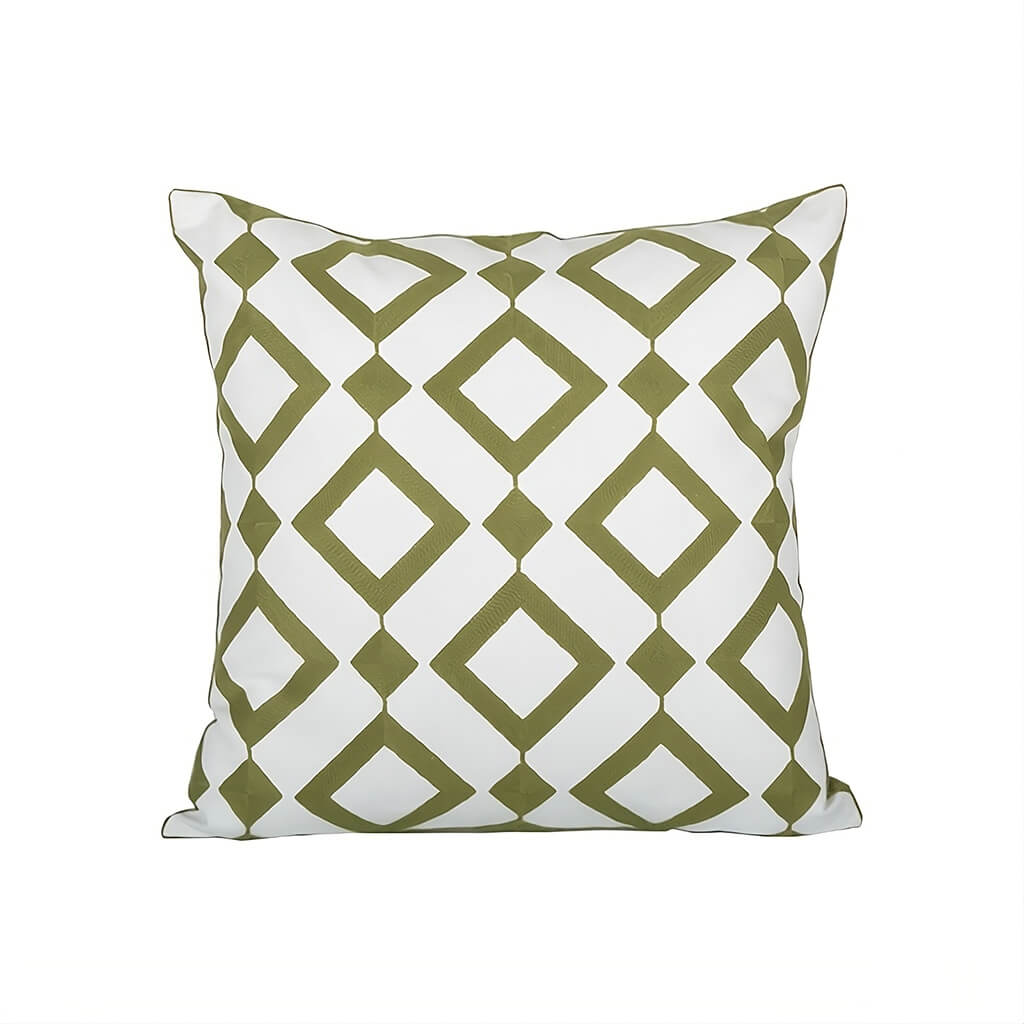 Sage Green Embroidery Throw Pillow Cover