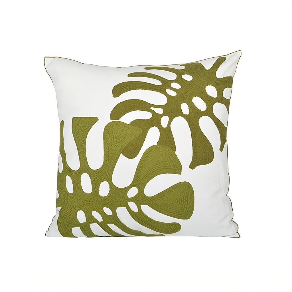 Sage Green Embroidery Throw Pillow Cover
