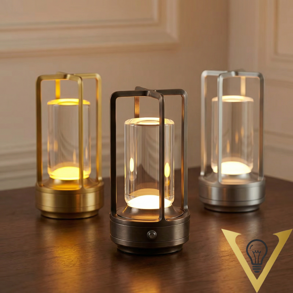VibeHome LanternGlow — Cordless Crystal Table Lantern