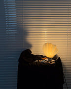 White Scallop Relief Table Lamp