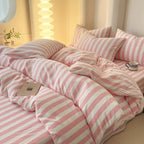 Simple Pastel Striped Bedding Set