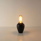Wabi-Sabi & Zen Cordless Ceramic Edison Table Lamp for Bar & Bistro