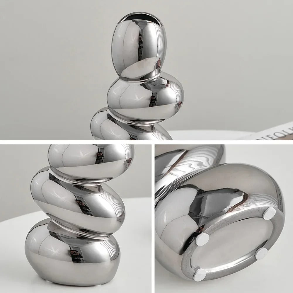 Staked Stones Modern Ceramic Vase