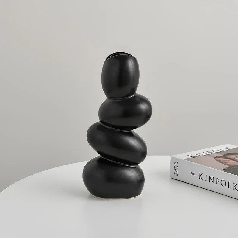 Staked Stones Modern Ceramic Vase