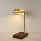 Cordless Tiffany-Style Banker Lamp with Grape Shade