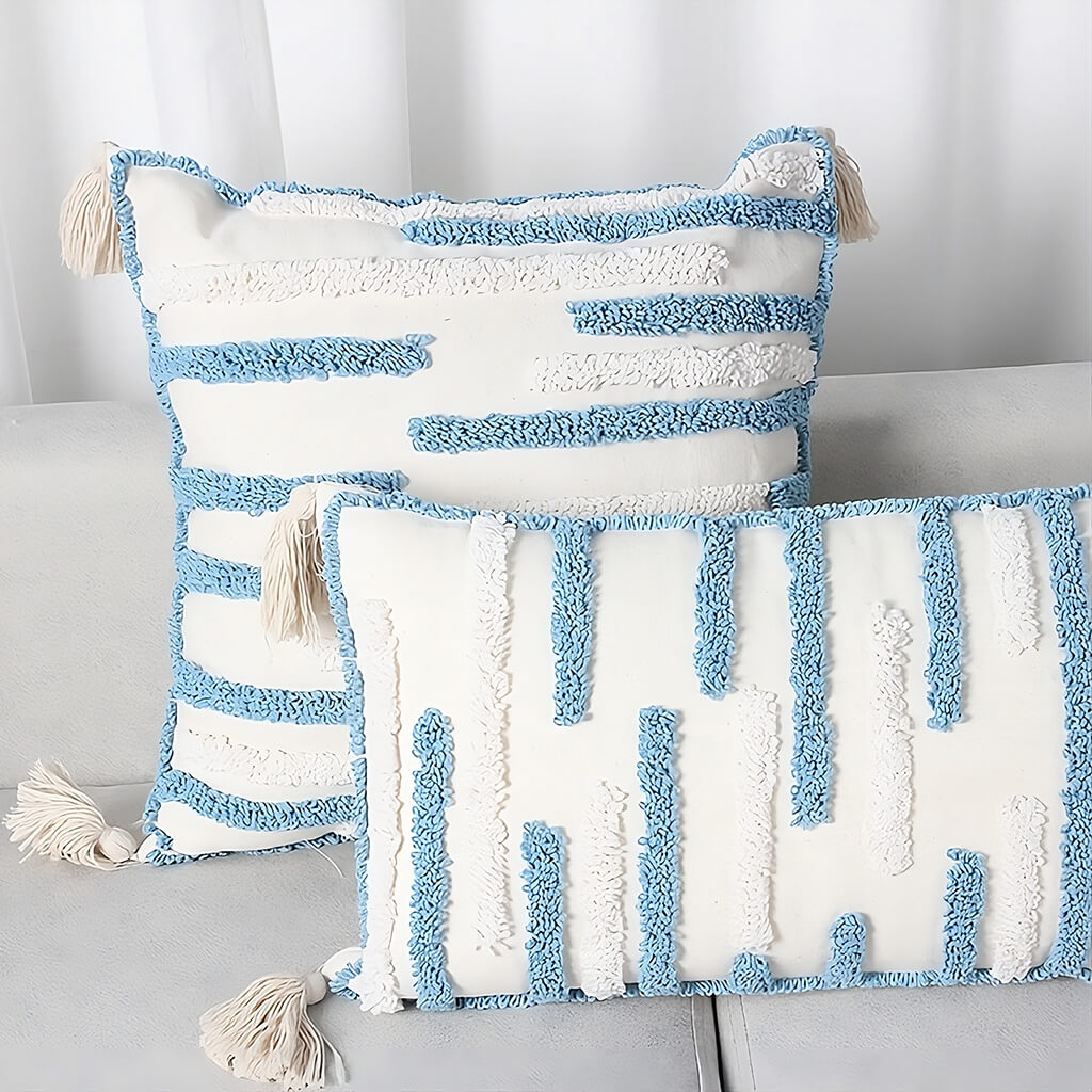 Textured Tufted Stripe Throw Pillow Cover