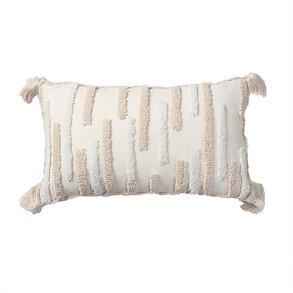 Textured Tufted Stripe Throw Pillow Cover