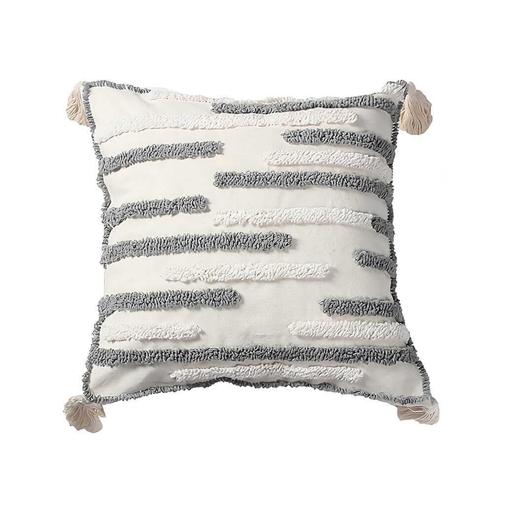 Textured Tufted Stripe Throw Pillow Cover